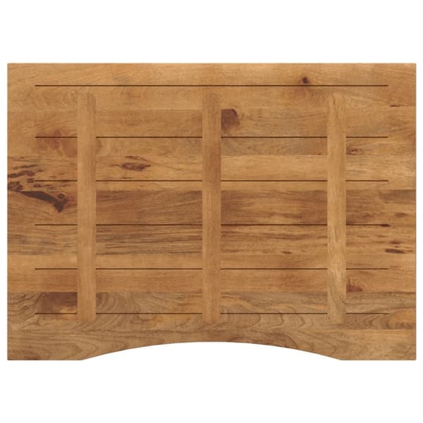 bordplade med kurvet form 100x80x2,5 cm ru massivt mangotræ