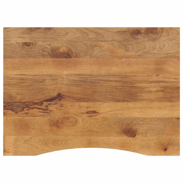 bordplade med kurvet form 100x80x2,5 cm ru massivt mangotræ