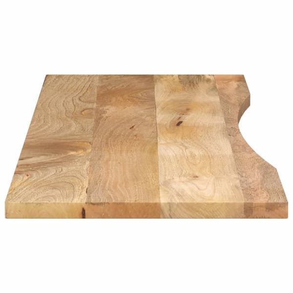 bordplade med kurvet form 160x50x2,5 cm ru massivt mangotræ