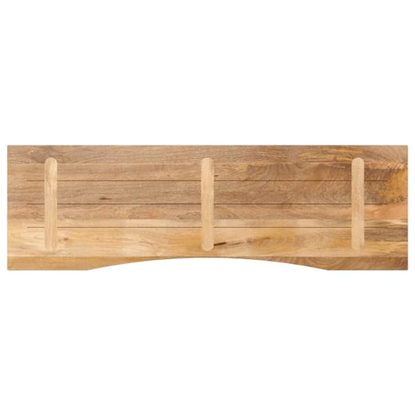bordplade med kurvet form 160x50x2,5 cm ru massivt mangotræ