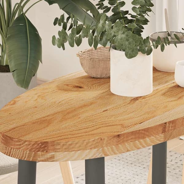 Pöytälevy Ruskea 80x40x4 cm Massiivitammipuu Soikea