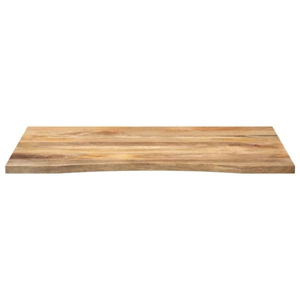 bordplade med kurvet form 100x80x2,5 cm ru massivt mangotræ