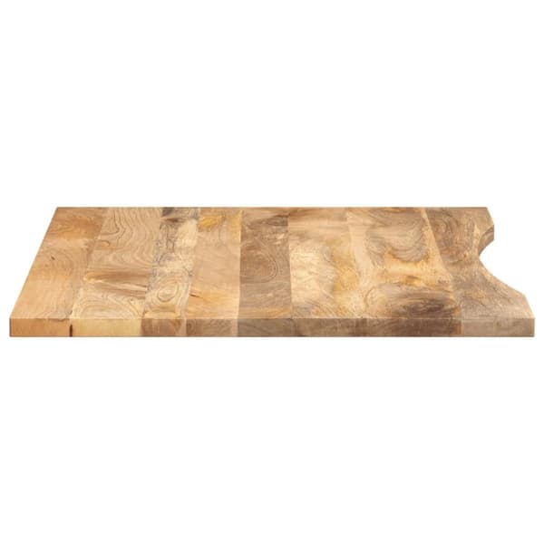 bordplade med kurvet form 100x80x2,5 cm ru massivt mangotræ