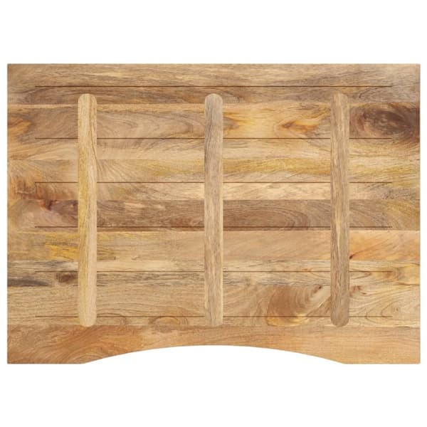 bordplade med kurvet form 100x80x2,5 cm ru massivt mangotræ