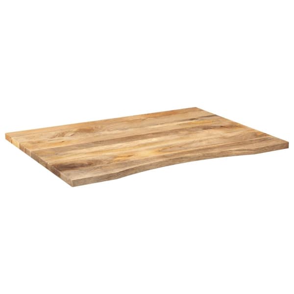 bordplade med kurvet form 100x80x2,5 cm ru massivt mangotræ