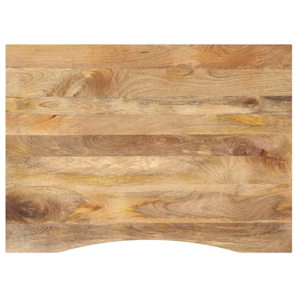 bordplade med kurvet form 100x80x2,5 cm ru massivt mangotræ