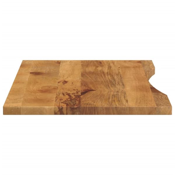 bordplade med kurvet form 120x50x2,5 cm ru massivt mangotræ