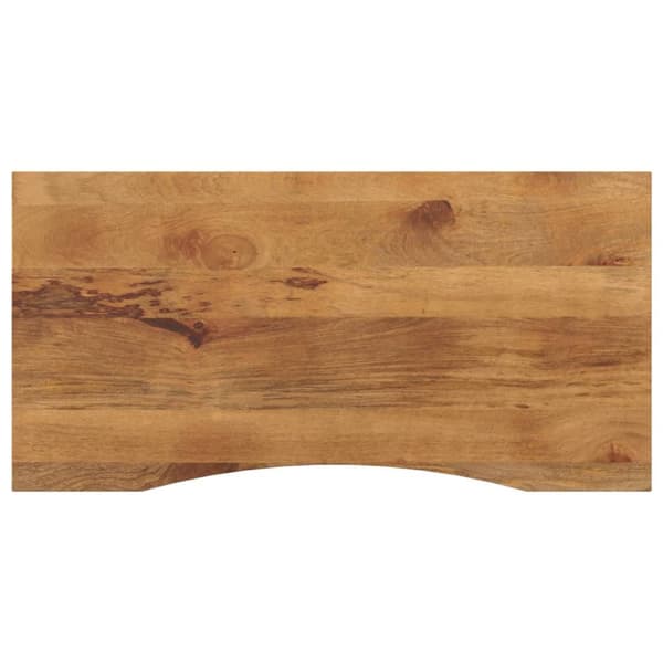 bordplade med kurvet form 120x50x2,5 cm ru massivt mangotræ