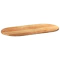 Miniatyrbillede 4 af 10: bordplade 100x50x2 cm massivt egetræ oval lysebrun