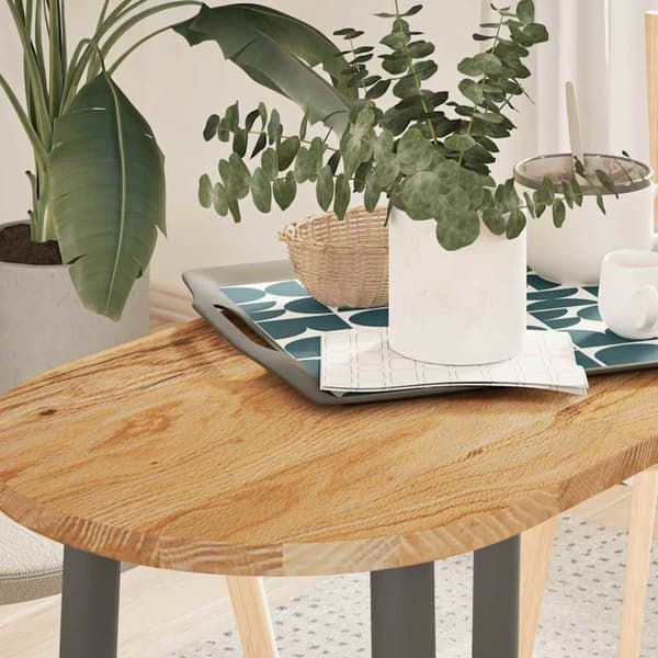 Pöytälevy Ruskea 80x40x2 cm Massiivitammipuu Soikea