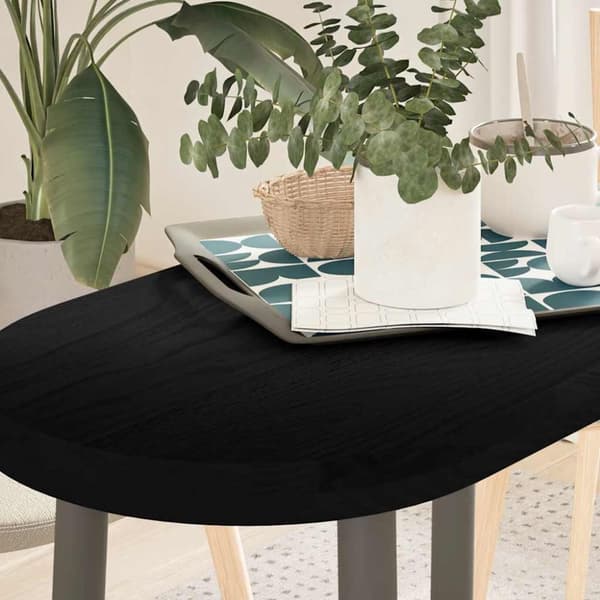 Pöytälevy Ruskea 80x40x4 cm Massiivitammipuu Soikea