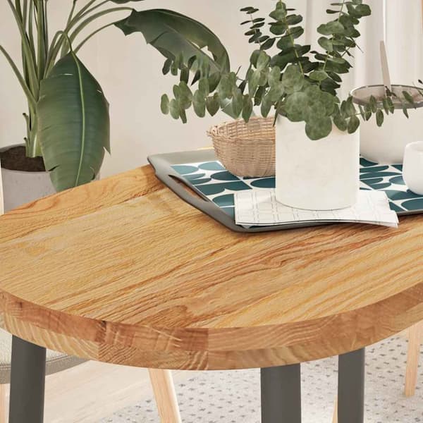 Pöytälevy Ruskea 100x50x4 cm Massiivitammipuu Soikea