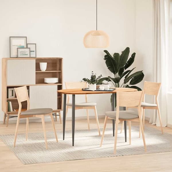 bordplade 120x60x2 cm massivt egetræ oval lysebrun