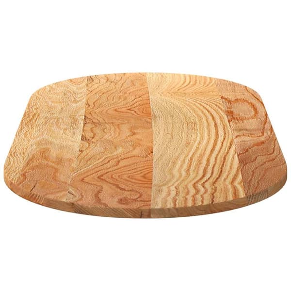 bordplade 120x60x2 cm massivt egetræ oval lysebrun