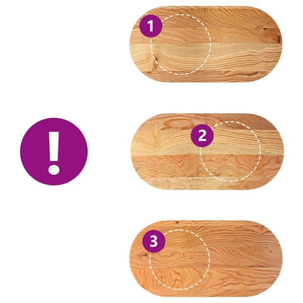 bordplade 120x60x2 cm massivt egetræ oval lysebrun