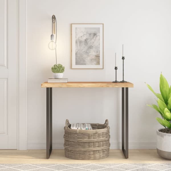 Pöytälevy 90x40x2,5 cm suorakaide täysi akasiapuu elävä reuna
