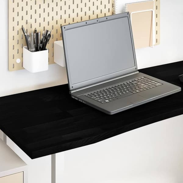 vidaXL bordplade 160x50x2,5 cm massivt egetræ rektangulær mørkebrun