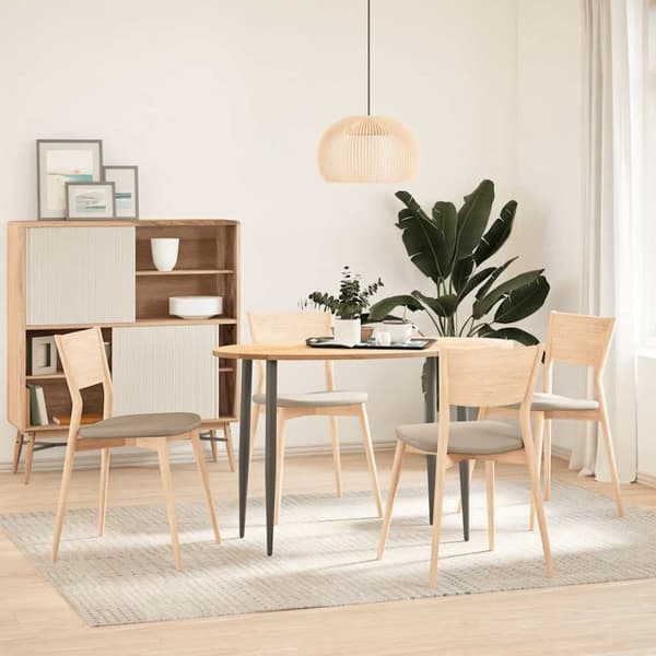 vidaXL Pöytälevy 120x60x2 cm massiivipuutammea ovaali
