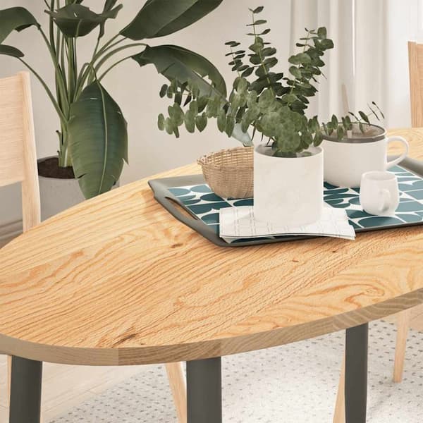 vidaXL Pöytälevy 120x60x2 cm massiivipuutammea ovaali