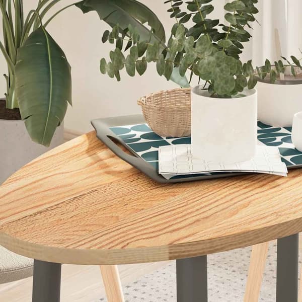 vidaXL Bordplate 100x50x2 cm oval heltre eik
