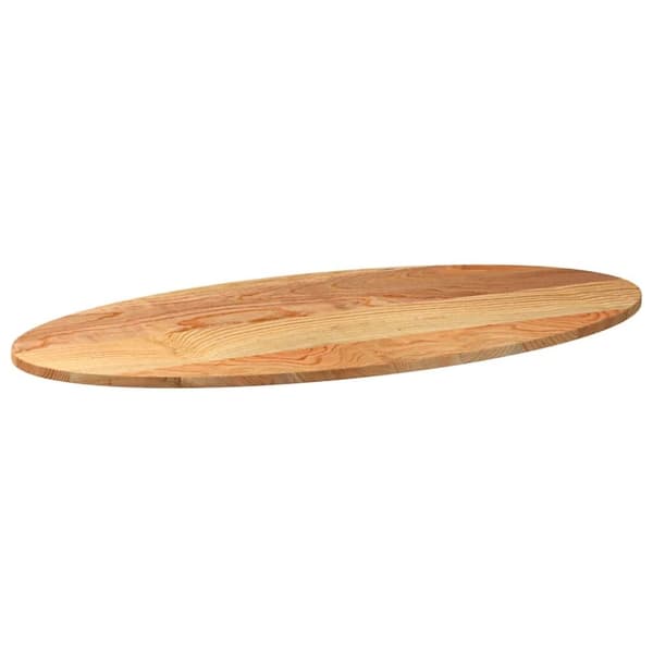 vidaXL Bordsskiva ljusbrun 120x60x2 cm massiv ek oval