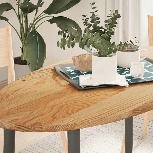 vidaXL Bordsskiva ljusbrun 120x60x2 cm massiv ek oval