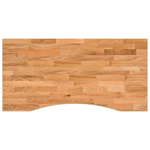 vidaXL bordplade 100x50x2,5 cm massivt egetræ rektangulær lysebrun