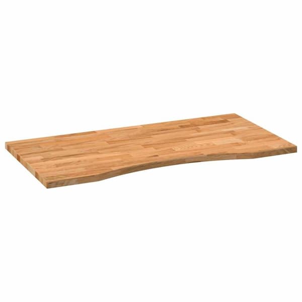 vidaXL bordplade 100x50x2,5 cm massivt egetræ rektangulær lysebrun