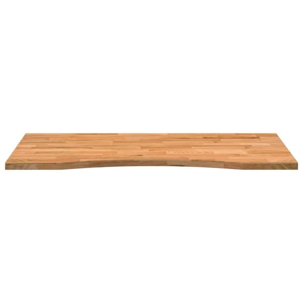 vidaXL bordplade 100x50x2,5 cm massivt egetræ rektangulær lysebrun