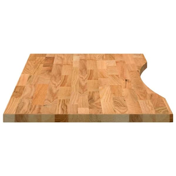 vidaXL bordplade 100x50x2,5 cm massivt egetræ rektangulær lysebrun