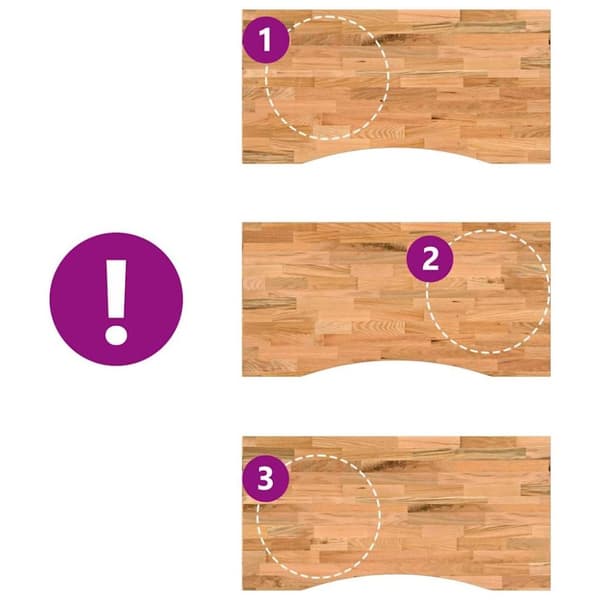 vidaXL bordplade 100x50x2,5 cm massivt egetræ rektangulær lysebrun