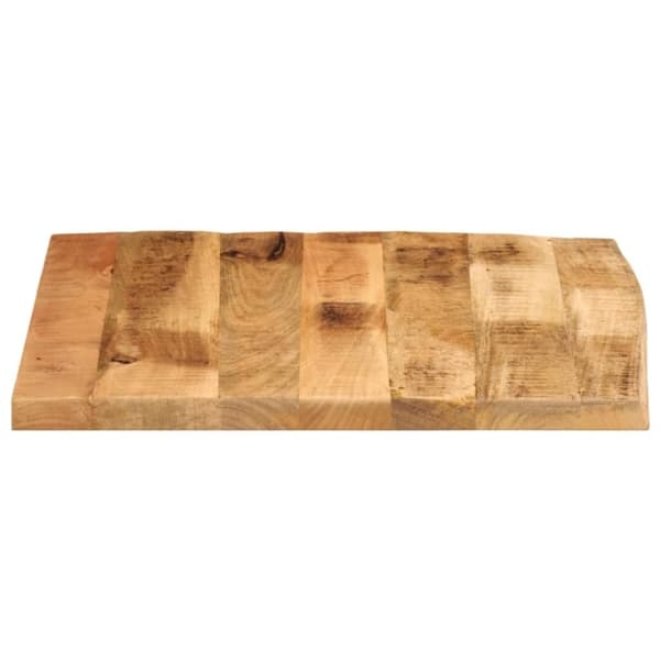 vidaXL bordplade 80x80x3,8 cm naturlig kant massivt ru mangotræ