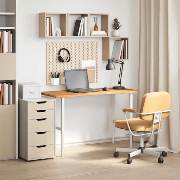 vidaXL bordplade 120x60x2,5 cm massivt egetræ rektangulær lysebrun