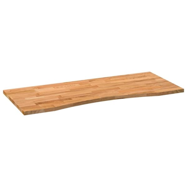vidaXL bordplade 120x60x2,5 cm massivt egetræ rektangulær lysebrun