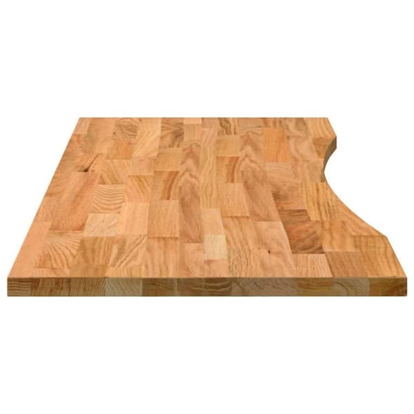 vidaXL bordplade 120x60x2,5 cm massivt egetræ rektangulær lysebrun
