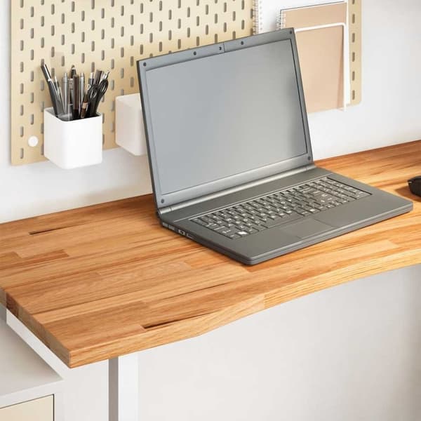 vidaXL bordplade 120x60x2,5 cm massivt egetræ rektangulær lysebrun