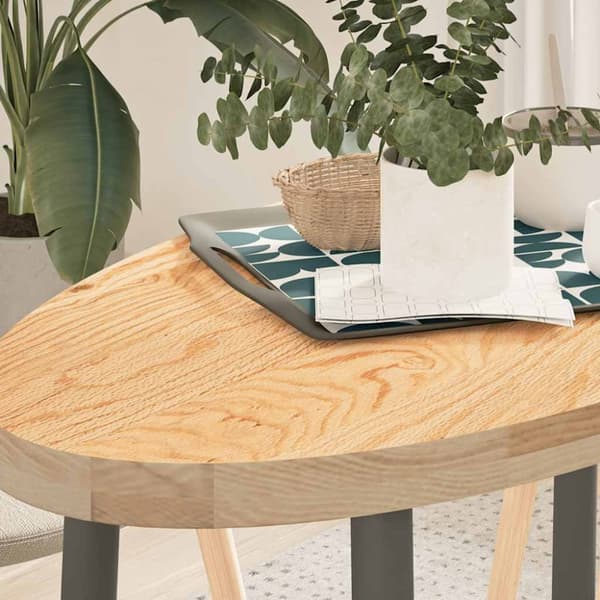 vidaXL Bordsskiva 100x50x4 cm massiv ek oval