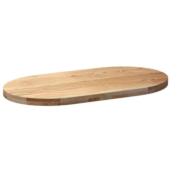vidaXL bordplade 100x50x4 cm massivt egetræ oval