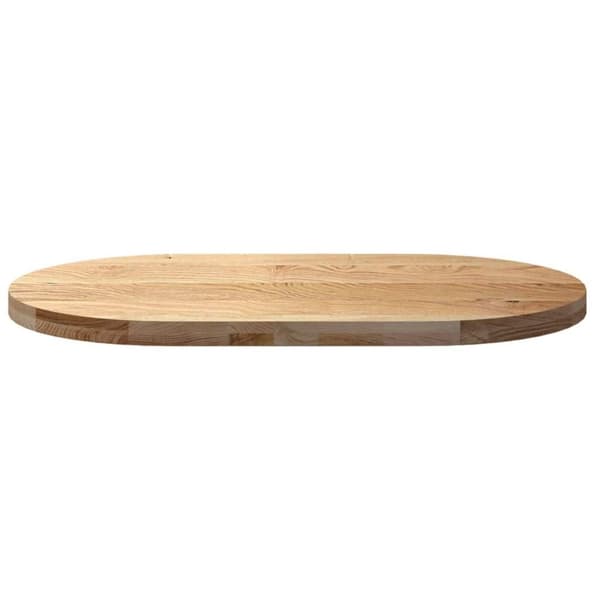 vidaXL bordplade 100x50x4 cm massivt egetræ oval