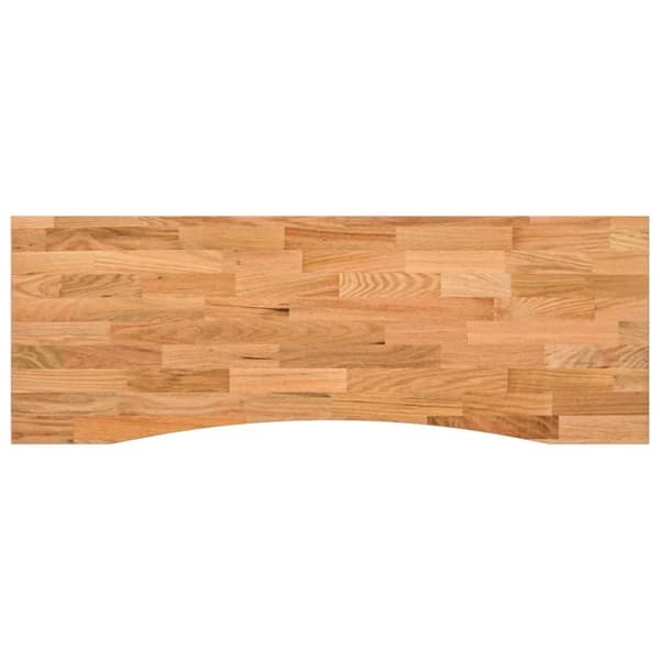 vidaXL bordplade 140x50x2,5 cm massivt egetræ rektangulær lysebrun