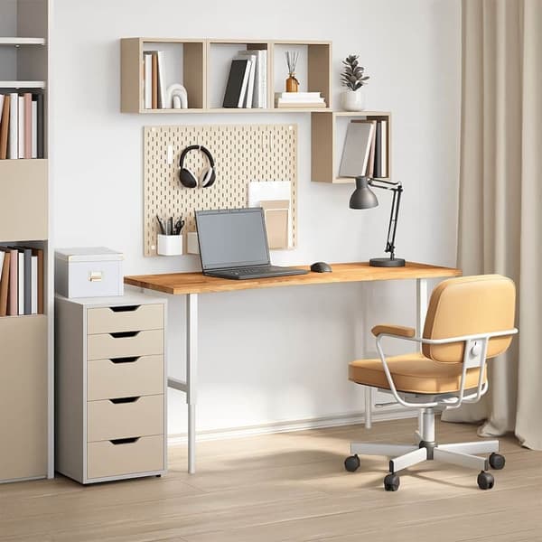 vidaXL bordplade 140x50x2,5 cm massivt egetræ rektangulær lysebrun