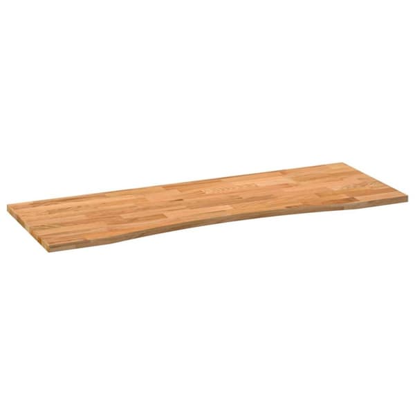 vidaXL bordplade 140x50x2,5 cm massivt egetræ rektangulær lysebrun