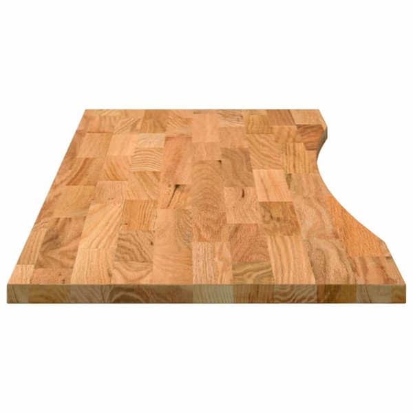 vidaXL bordplade 140x50x2,5 cm massivt egetræ rektangulær lysebrun