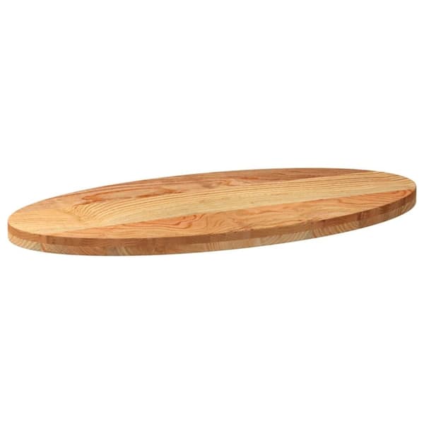 vidaXL Bordsskiva ljusbrun 100x50x4 cm massiv ek oval