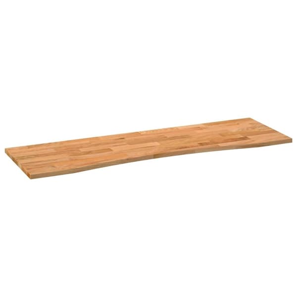 vidaXL bordplade 160x50x2,5 cm massivt egetræ rektangulær lysebrun