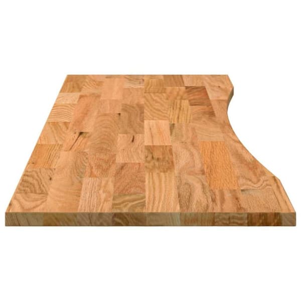 vidaXL bordplade 160x50x2,5 cm massivt egetræ rektangulær lysebrun