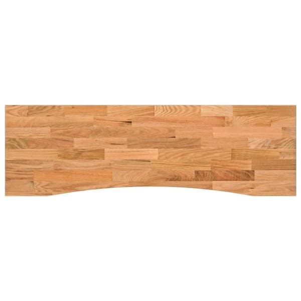 vidaXL bordplade 160x50x2,5 cm massivt egetræ rektangulær lysebrun