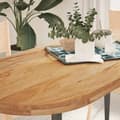 Pikkukuva 2 / 11: vidaXL Pöytälevy Vaaleanruskea 140x60x4 cm Massiivipuu Tammi Soikea