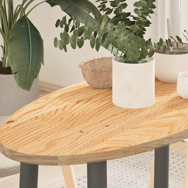 vidaXL Bordplate 80x40x2 cm oval heltre eik