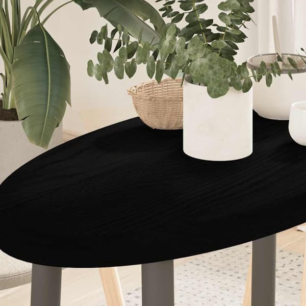 vidaXL bordplade 80x40x4 cm massivt egetræ oval mørkebrun